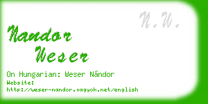 nandor weser business card